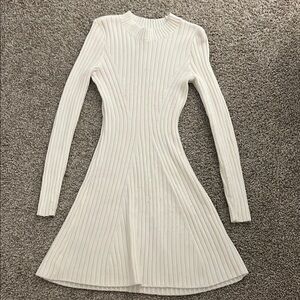 Hollister White Ribbed Sweater Dress
